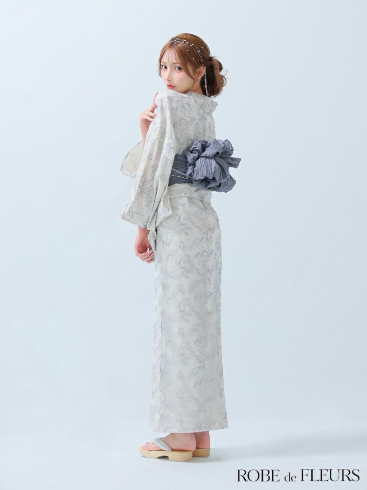 ROBE de FLEURS ローブドフルール Sheer floral embroidered lace yukata シアーフローラルレース浴衣 fm4220-c