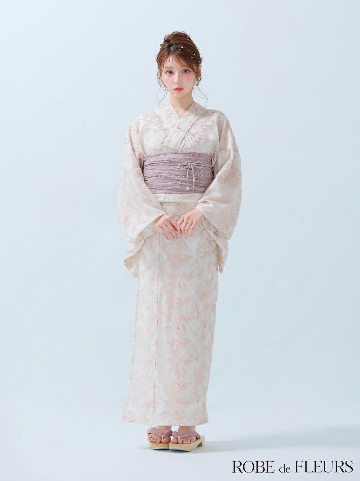 ROBE de FLEURS ローブドフルール Sheer floral embroidered lace yukata シアーフローラルレース浴衣 fm4220-c