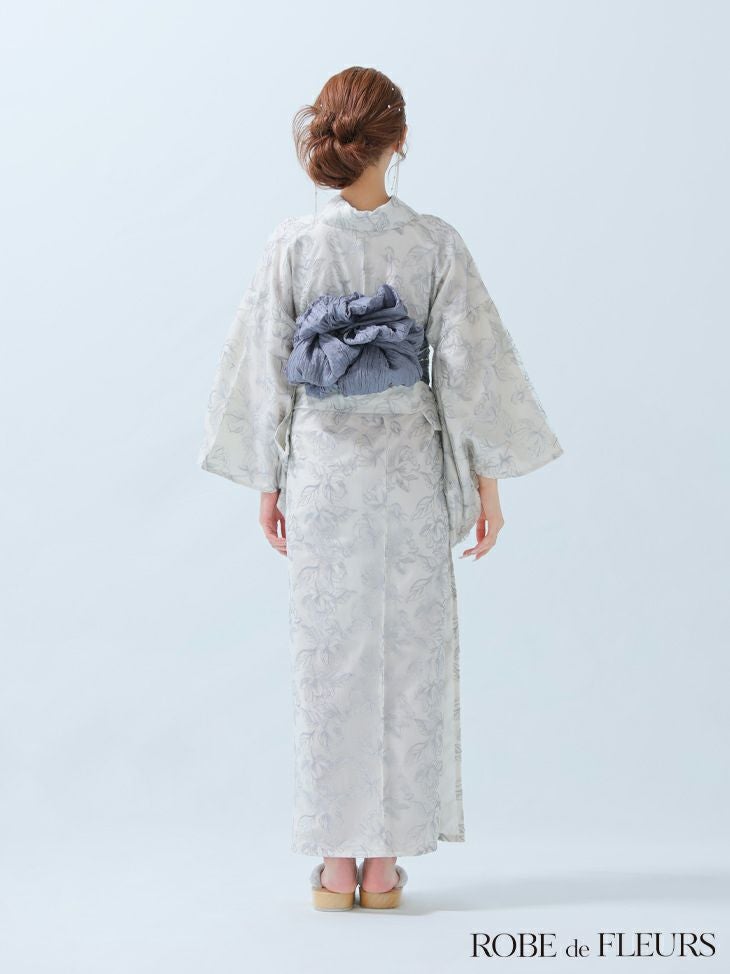 ROBE de FLEURS ローブドフルール Sheer floral embroidered lace yukata シアーフローラルレース浴衣 fm4220-c