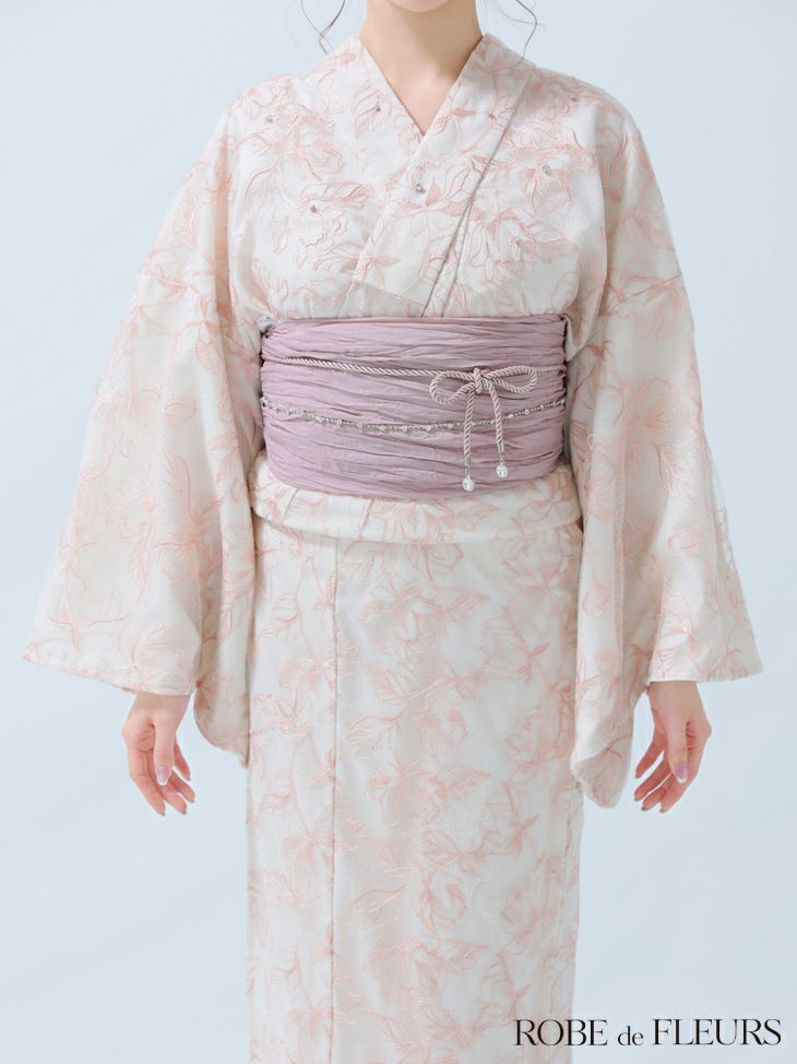 ROBE de FLEURS ローブドフルール Sheer floral embroidered lace yukata シアーフローラルレース浴衣 fm4220-c
