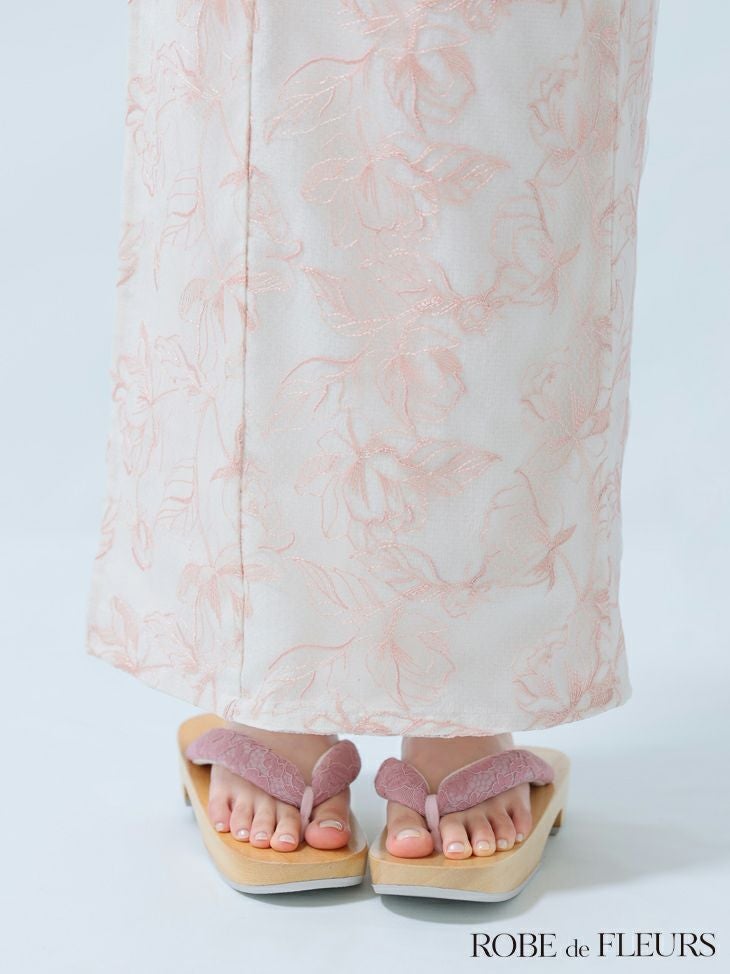 ROBE de FLEURS ローブドフルール Sheer floral embroidered lace yukata シアーフローラルレース浴衣 fm4220-c