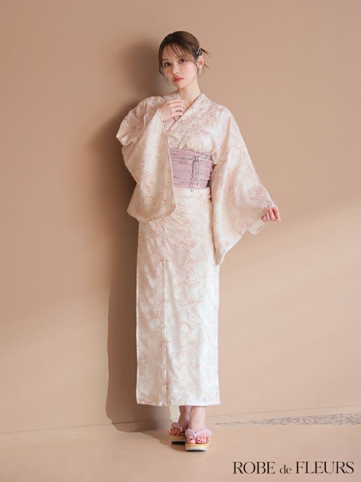 ROBE de FLEURS ローブドフルール Sheer floral embroidered lace yukata シアーフローラルレース浴衣 fm4220-c