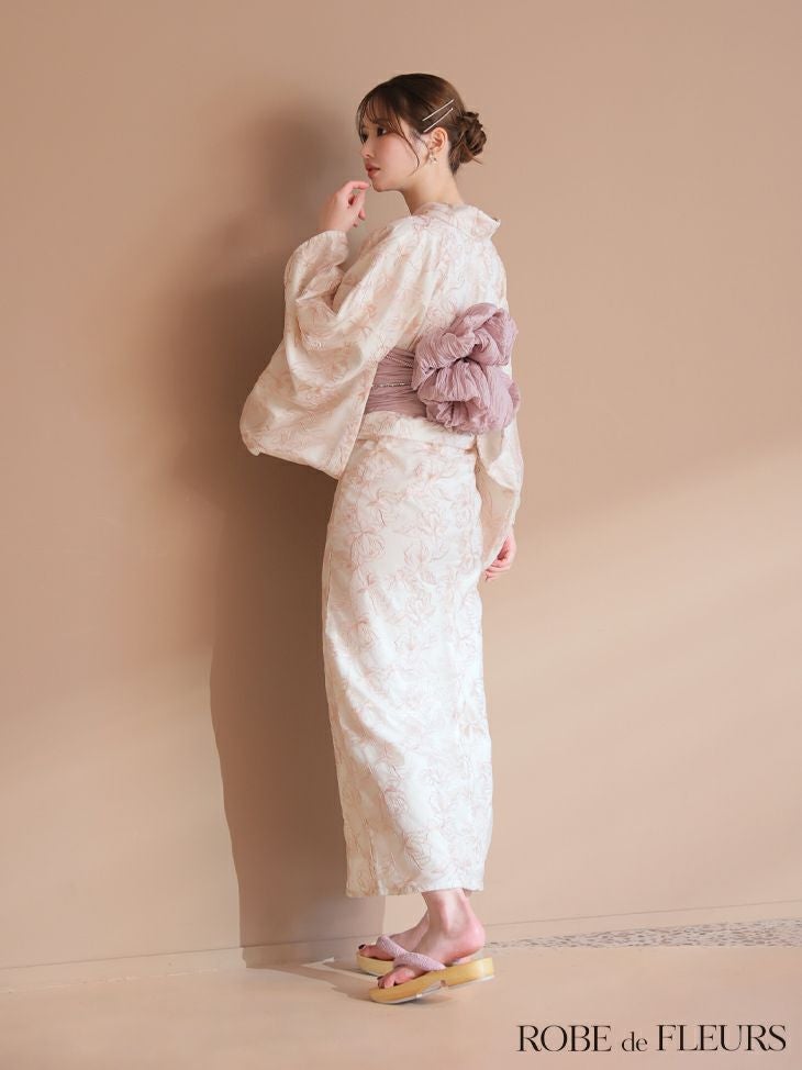 ROBE de FLEURS ローブドフルール Sheer floral embroidered lace yukata シアーフローラルレース浴衣 fm4220-c