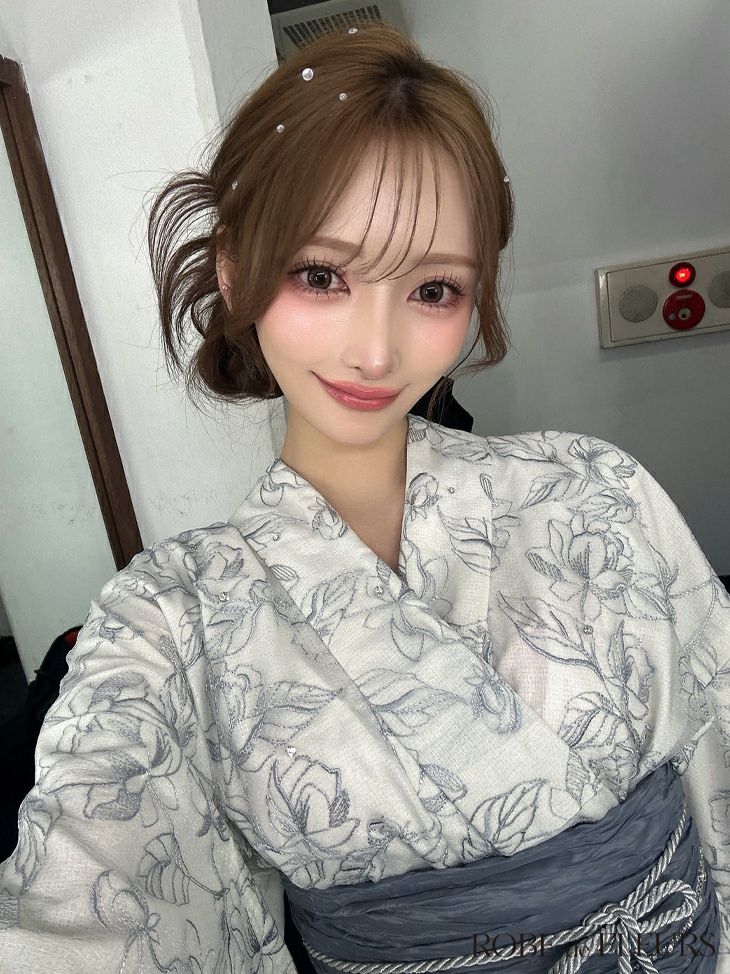 ROBE de FLEURS ローブドフルール Sheer floral embroidered lace yukata シアーフローラルレース浴衣 fm4220-c