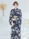 【4点セット】Malymoon マリームーン アンティークゴールド濃藍2way浴衣 mlyk-25-10304