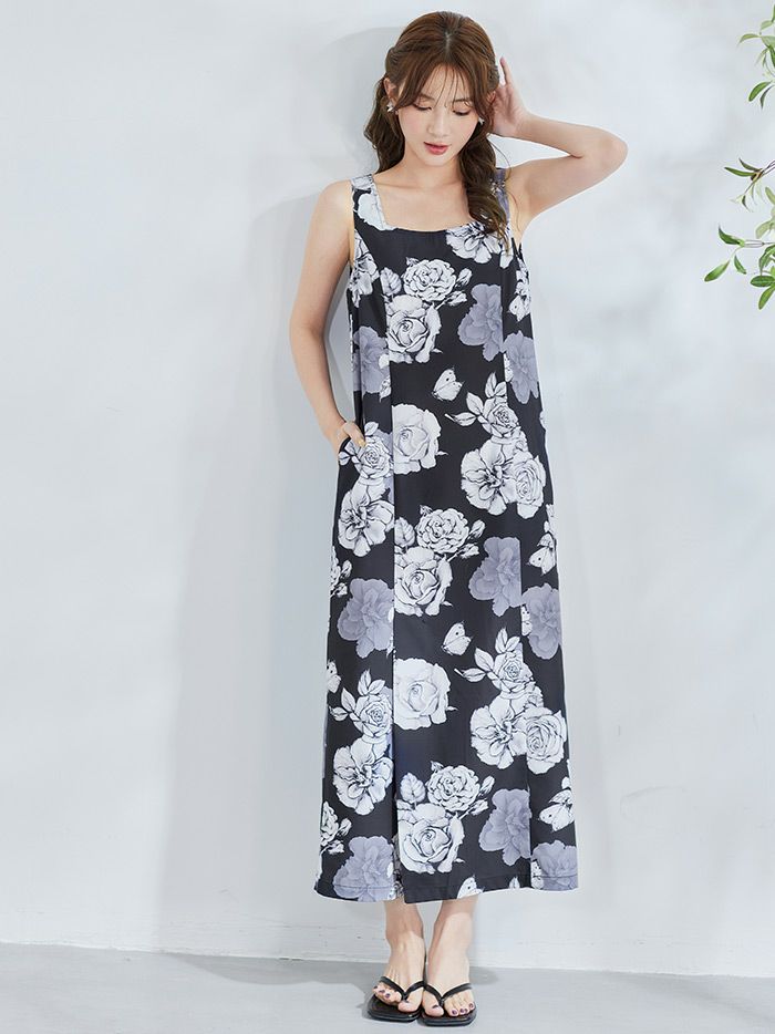 【4点セット】Malymoon マリームーン エレガンスモダン花模様2way浴衣 mlyk-25-10312