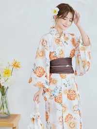 【4点セット】Malymoon マリームーン メルヘンバニー橙花2way浴衣 mlyk-25-10322