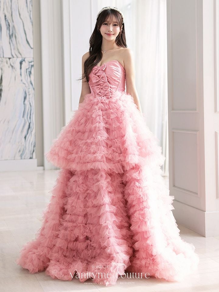バースデー　ドレス　キャバ　リボン　ピンク ご注文後、40日前後で入荷予定》vanityME.couture. バニティーミー