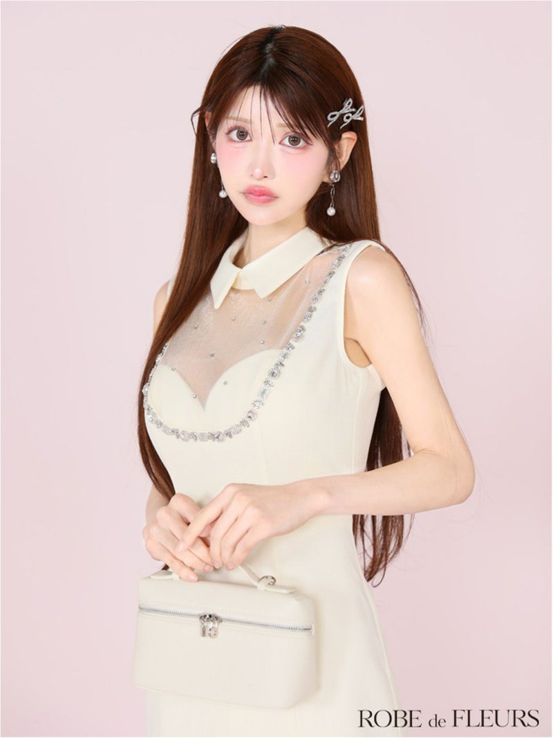 ROBE de FLEURS ローブドフルール ジューシアーチュールタイトミニキャバドレス fm3447-c