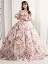 vanityME.couture. バニティミークチュール アンティークフラワー 花柄 パフスリーブ付き バストカットアウト プリンセス 姫 ロングドレス バースデードレス ピンク vctr-l-gl3609