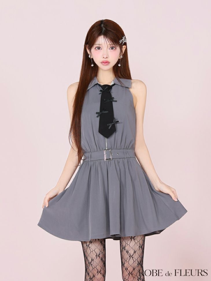 ROBE de FLEURS ローブドフルール リボンネクタイフレアミニキャバ