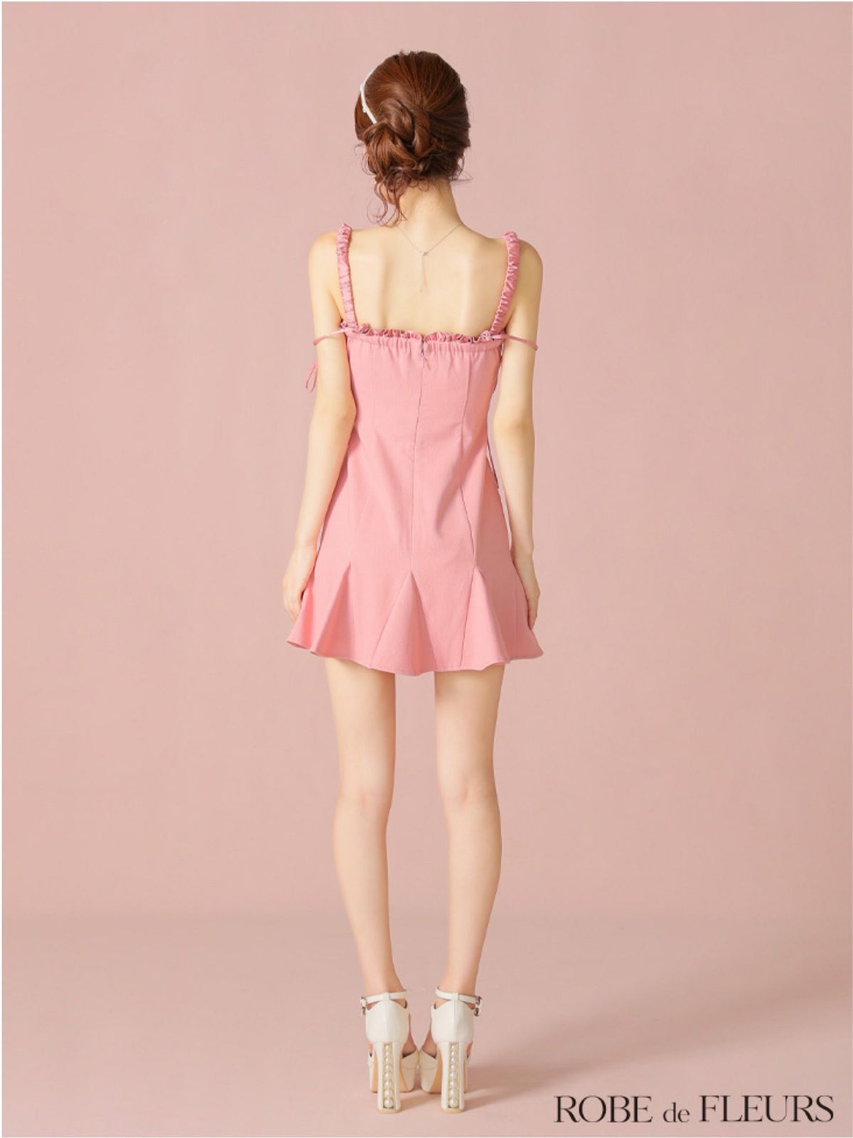 ROBE de FLEURS ローブドフルール ビジューセミフレアミニキャバドレス fm4102-c