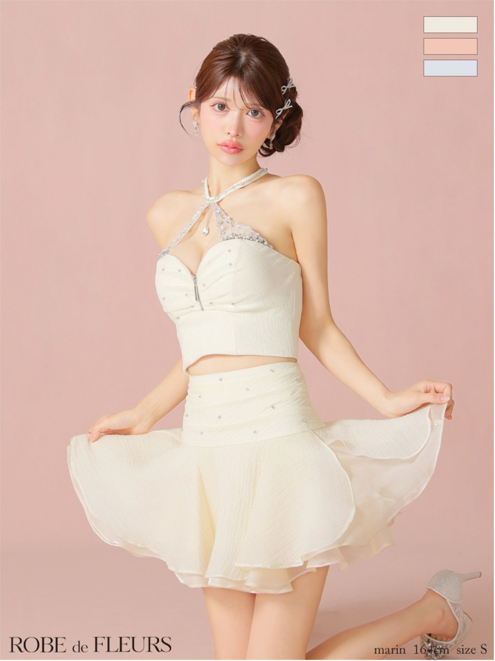 ROBE de FLEURS anier.ROBE ローブドフルール アニエルローブ Satin