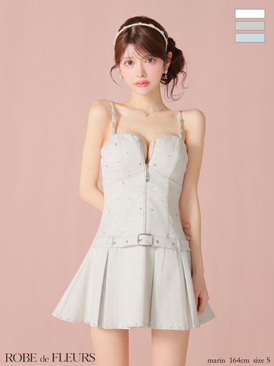 ROBE de FLEURS ローブドフルール レモンイエロー 肩レース×ウエスト 