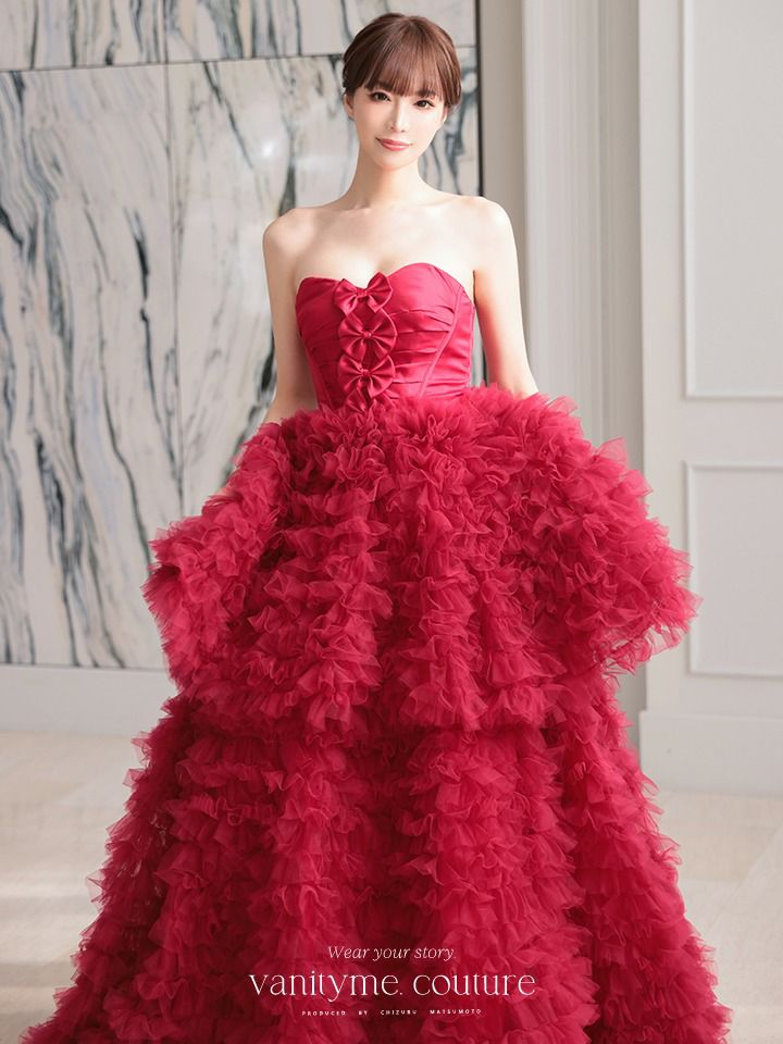 【VANITYME. COUTURE / バニティーミークチュール】プリンセスドレス キャバドレス バースデー イベント ピンク vanityME.couture. バニティーミークチュール リボンモチーフ サテン 2