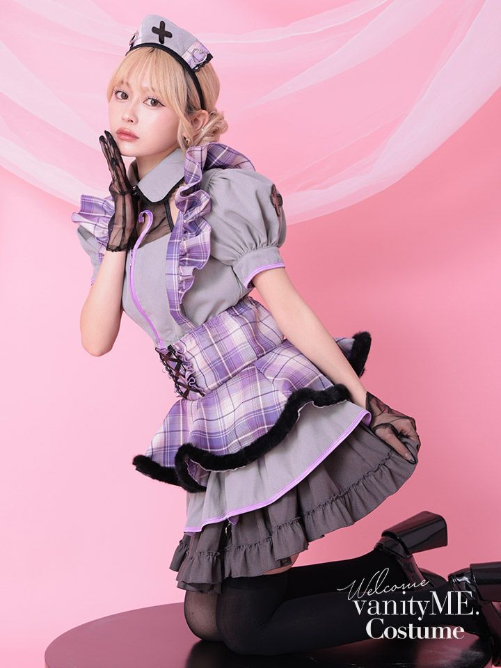 【7点セット】Malymoon マリームーン ミステリアスチェックナースメイド ml10232