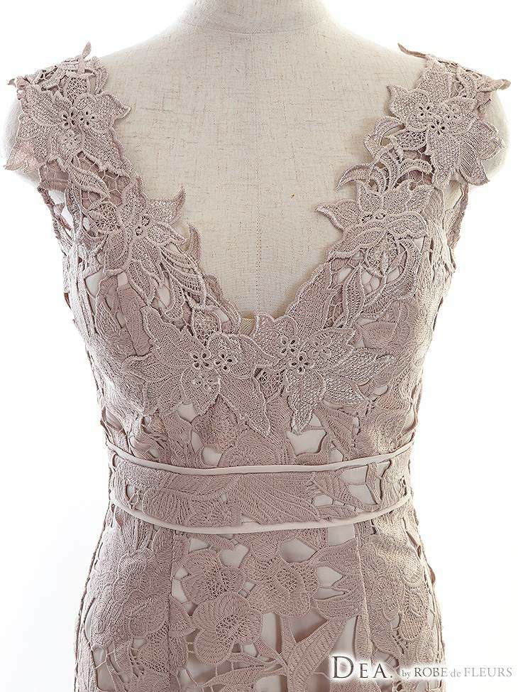 【ROBE de FLEURS SALE】DEA. ディア バイ ローブドフルール ケミカルレースノースリーブタイトドレス de2612-s25