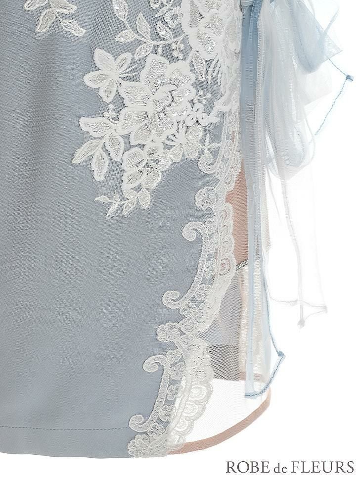 【ROBE de FLEURS SALE】 ROBE de FLEURS ローブドフルールシフォンリボンｘアシンメトリージッパーキャバドレス fm2605-s25