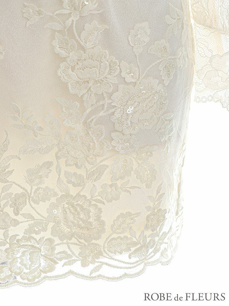 【ROBE de FLEURS SALE】 ROBE de FLEURS ローブドフルール　バスト下カット×レーススリーブミニキャバドレス fm2634-s25