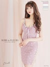 【ROBE de FLEURS SALE】 ROBE de FLEURS ローブドフルール 編み上げリボン×片サイドチュール切替タイトミニキャバドレス fm2267-s25
