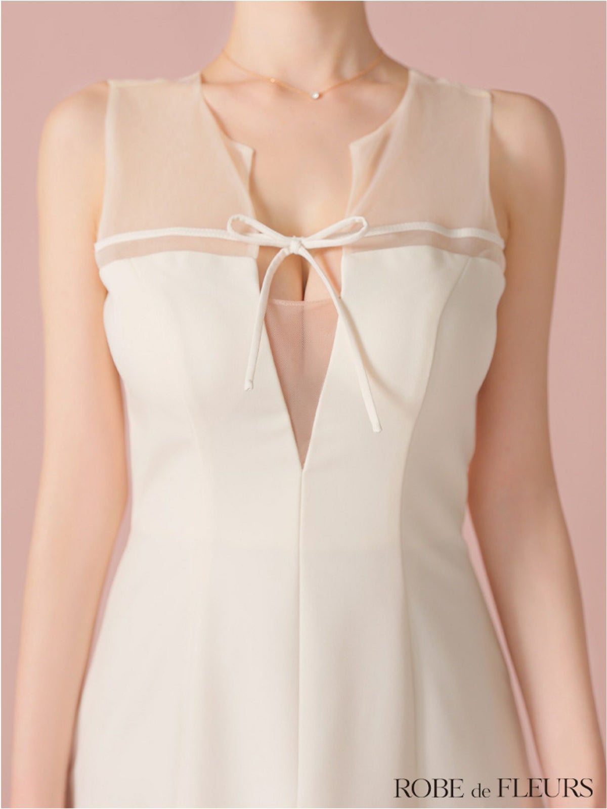 ROBE de FLEURS ローブドフルール センターリボンシアーチュールフレアミニキャバドレス fm3798-c