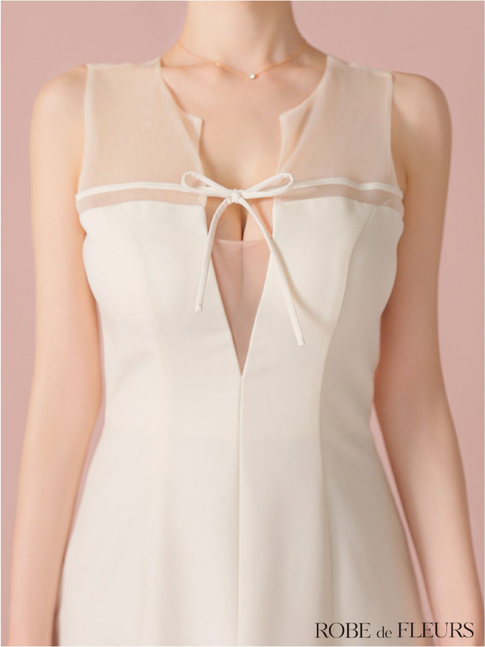 ROBE de FLEURS ローブドフルール センターリボンシアーチュールフレアミニキャバドレス fm3798-c