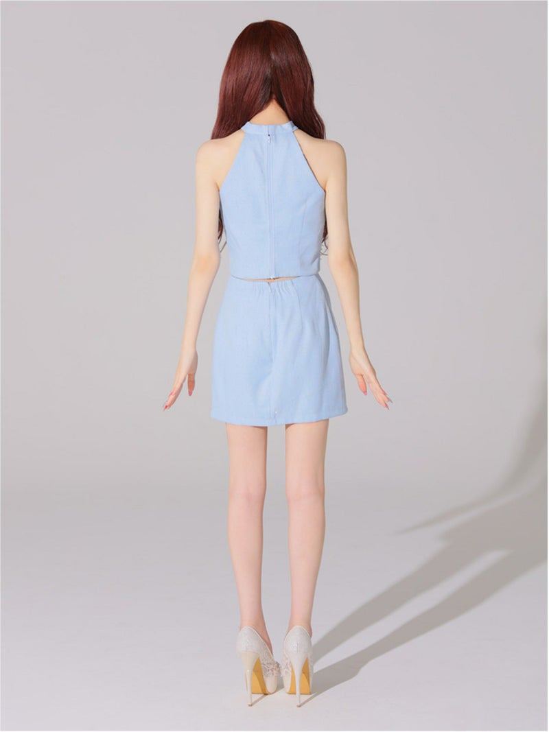 Glossy ローブドフルールグロッシー ストーンツイードセンタージップセットアップミニキャバドレス gl3397-c