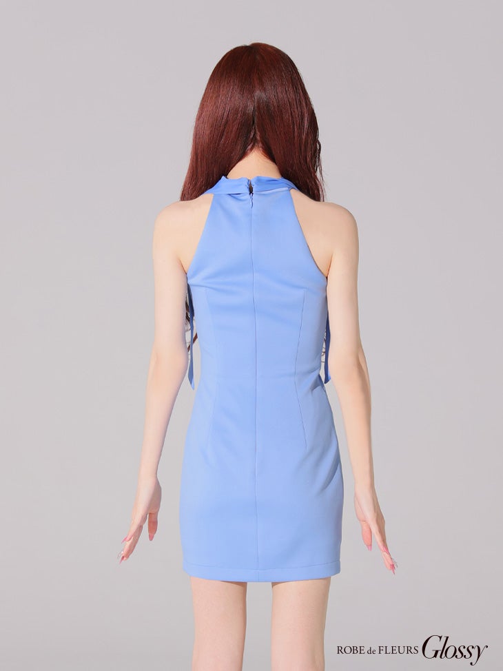 Glossy ローブドフルールグロッシー 2way チョーカー風バストジップタイトミニキャバドレス gl4108