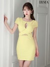 IRMA イルマ カットアウト/半袖/クロスデザイン/タイト ミニドレス ir45015-c