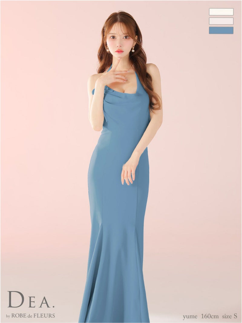 DEA. ディア バイ ローブドフルール シンプルドレープホルターマーメイドロングキャバドレス de3373-c