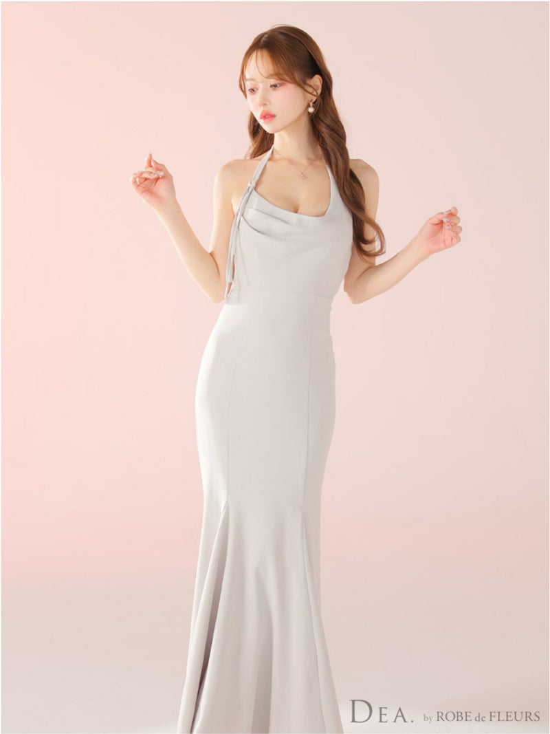 DEA. ディア バイ ローブドフルール シンプルドレープホルターマーメイドロングキャバドレス de3373-c