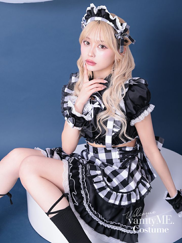 【10点セット】Malymoon マリームーン ギンガムドールメイド [ブラック] ml10217-2