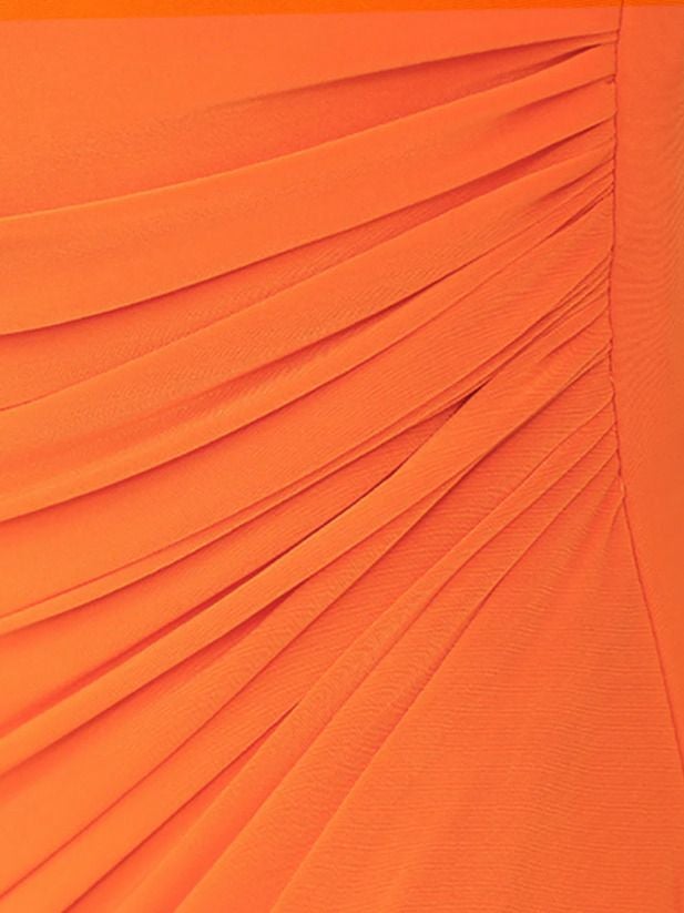 Veautt ヴュート サークルチェーンワンショルダーバストカットウエストギャザータイトミディアムドレス vt022511