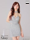 Glossy ローブドフルールグロッシー 2wayスパンコールホルターバストカットセットアップミニキャバドレス gl4204-c