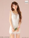 ROBE de FLEURS ローブドフルール ショルダーリボンレースリボンミニキャバドレス fm3457-c