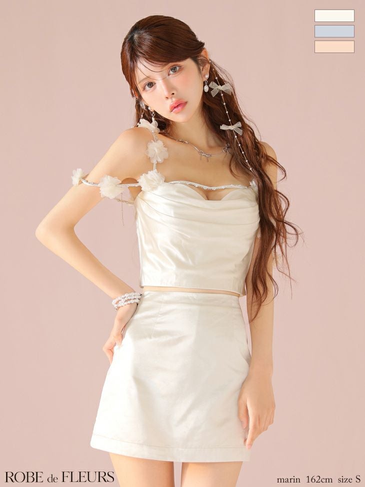 ROBE de FLEURS ローブドフルール スパンコール×刺繍レース