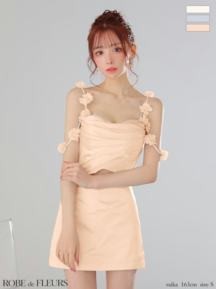 ROBE de FLEURS ローブドフルール フラワーストラップサテン
