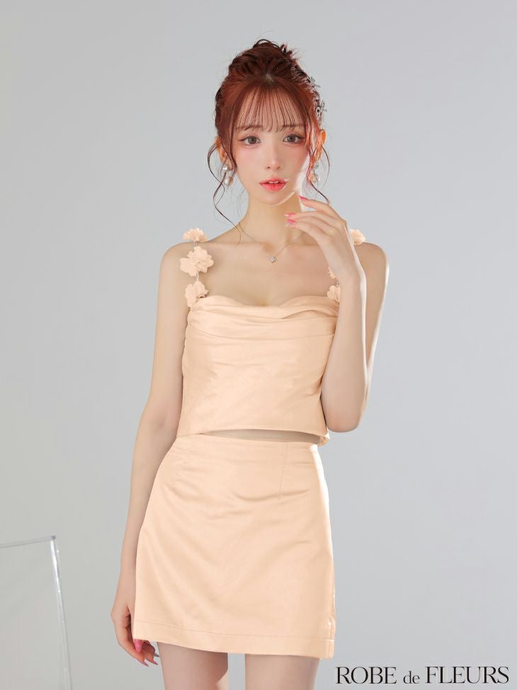 ROBE de FLEURS ローブドフルール フラワーストラップサテン