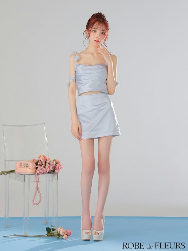ROBE de FLEURS ローブドフルール フラワーストラップサテン