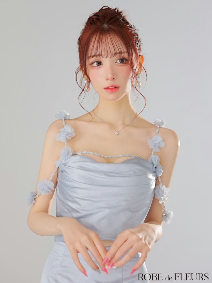 ROBE de FLEURS ローブドフルール フラワーストラップサテン