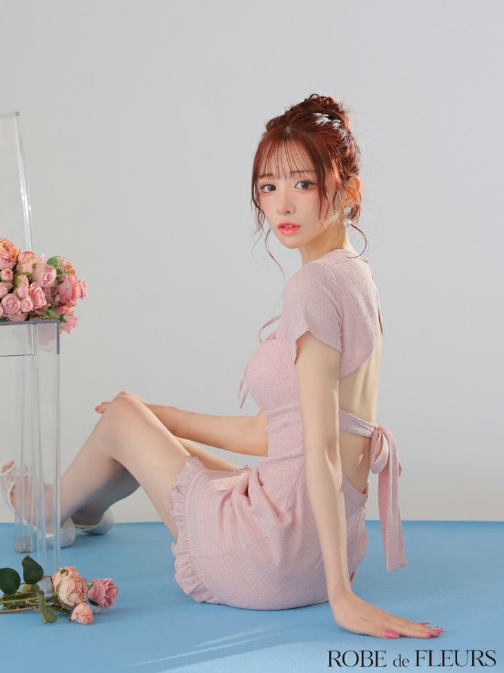 ROBE de FLEURS ローブドフルール カットデザインビジューワッフル