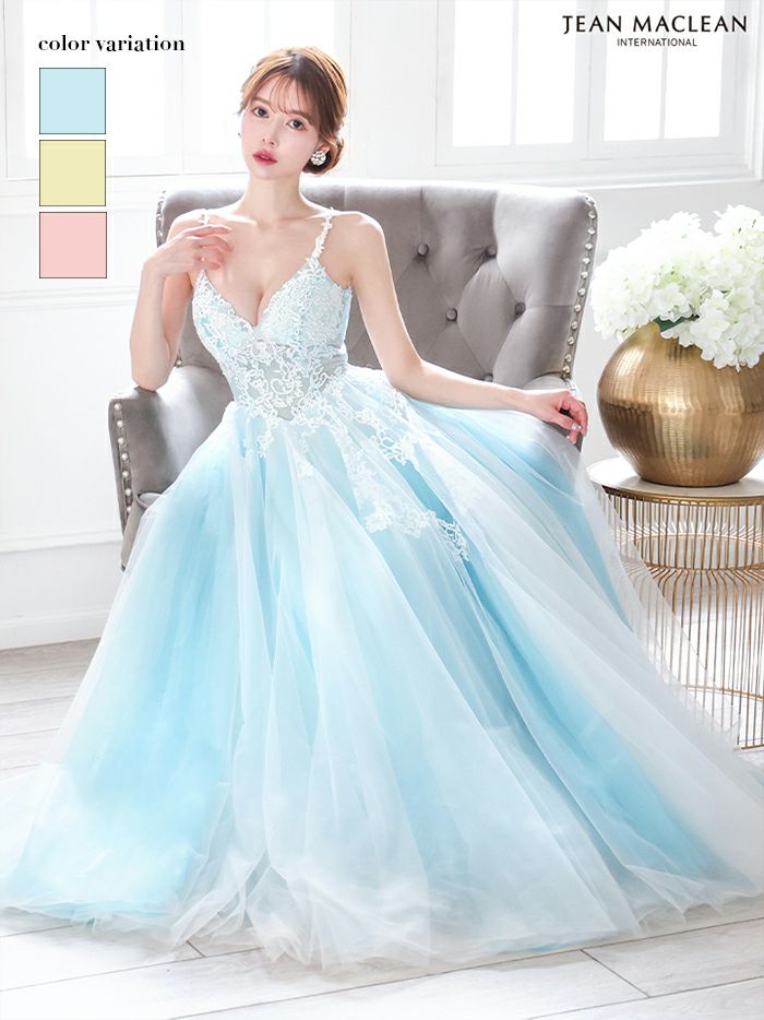 JEAN MACLEAN ジャンマクレーン ミルキーベース/パステルカラー/刺繍/姫/ロングドレス ja51883