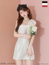 ROBE de FLEURS ローブドフルール ビッグオーガンジーリボンワンショルタイトセットアップミニキャバドレス fm4202-c