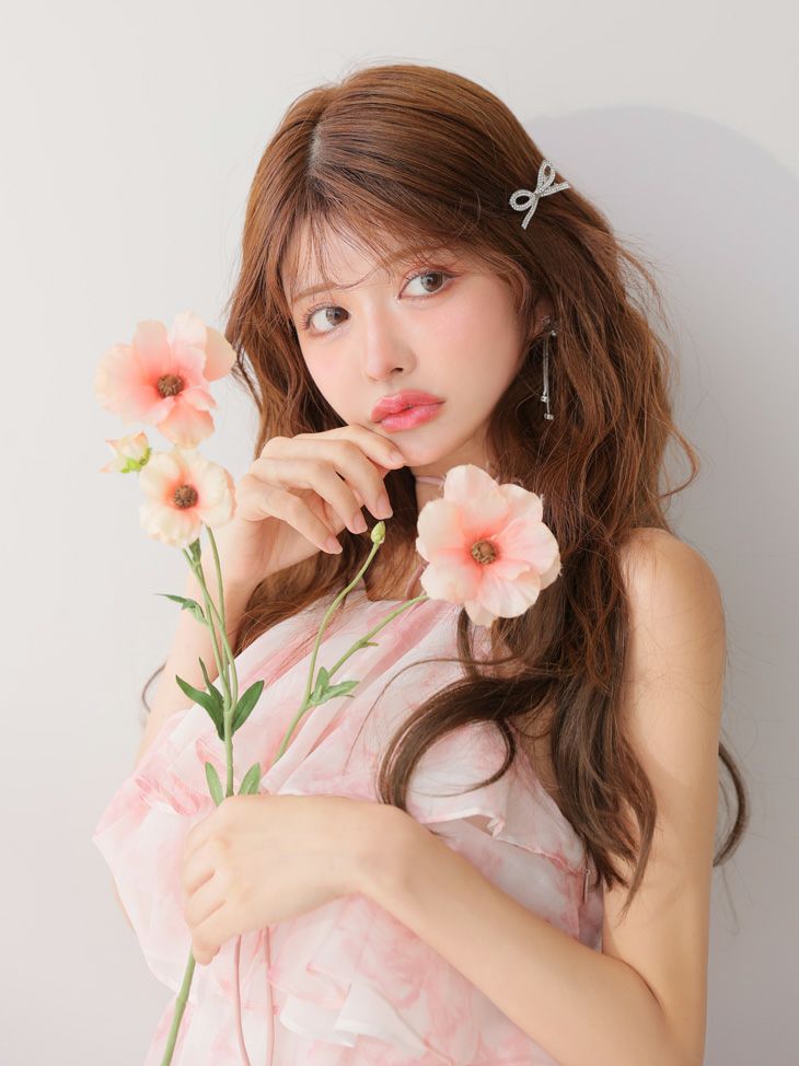 ROBE de FLEURS ローブドフルール シアーローズティアードワンピース ミニドレス fm4502-c