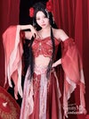 【5点セット】舞｜天女風 中国漢服コスプレ アラビアンテイスト衣装 レッド vcsot-25041-2