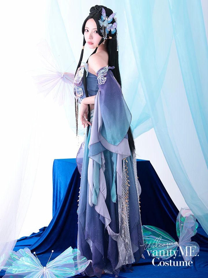 【5点セット】異世界｜天女風 中国漢服コスプレ アラビアンテイスト衣装 ブルー vcsot-25041-3