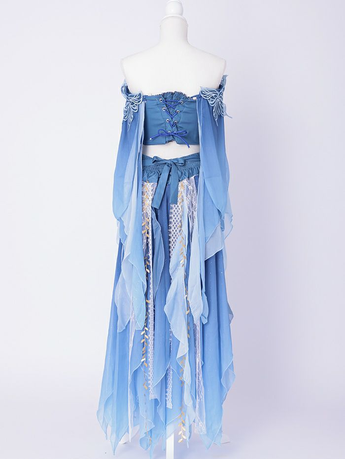 【5点セット】異世界｜天女風 中国漢服コスプレ アラビアンテイスト衣装 ブルー vcsot-25041-3