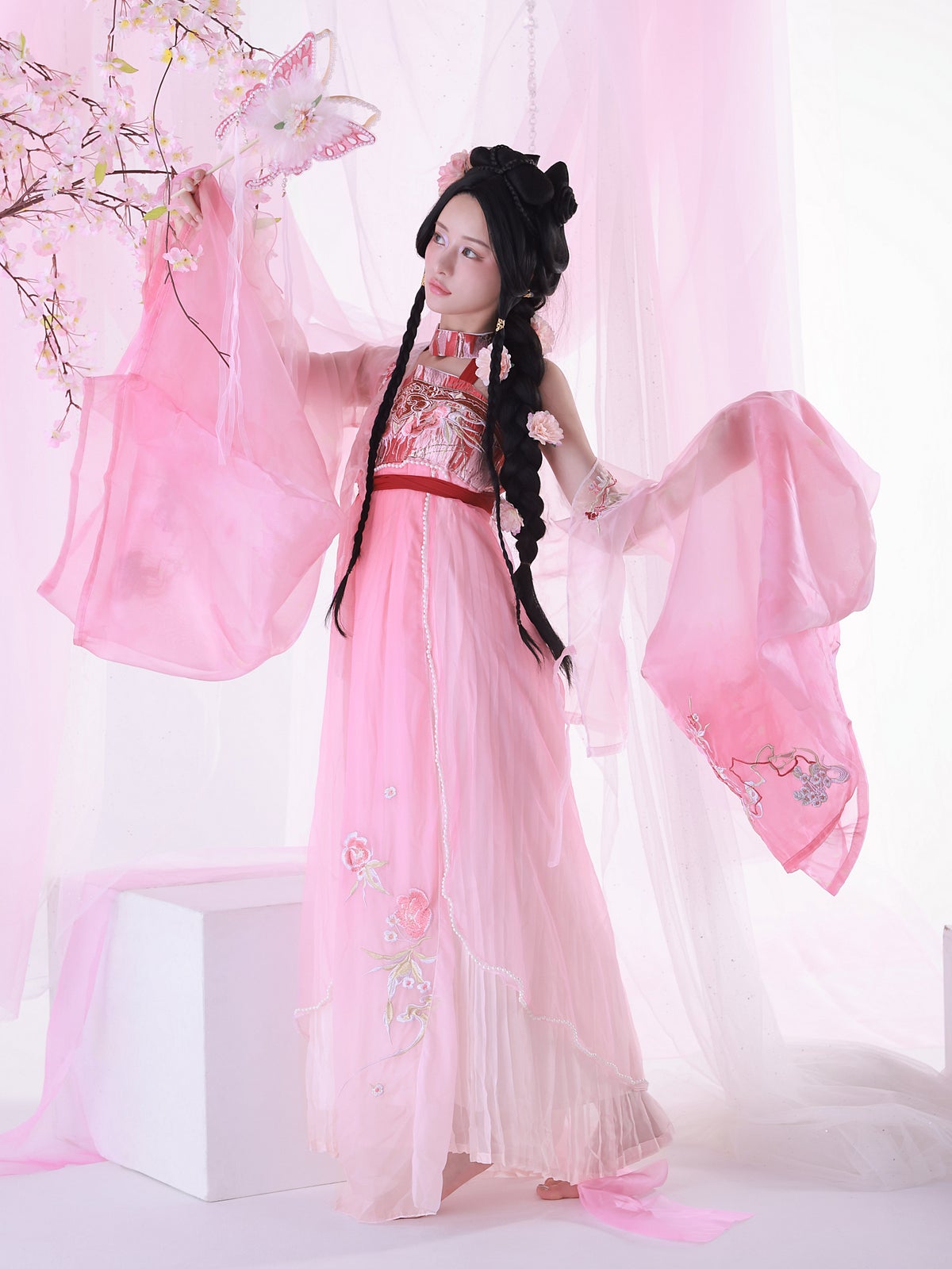 【4点セット】艶｜中国コスプレ・漢服衣装 ピンク vcsot-25043-ja