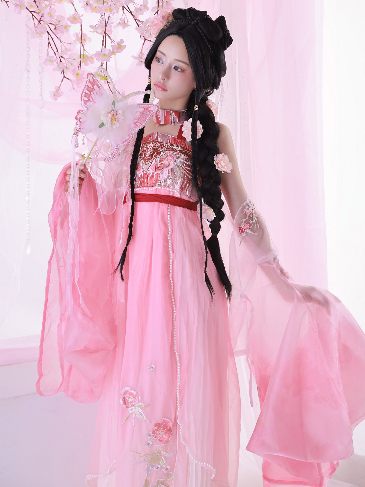 【4点セット】艶｜中国コスプレ・漢服衣装 ピンク vcsot-25043-ja