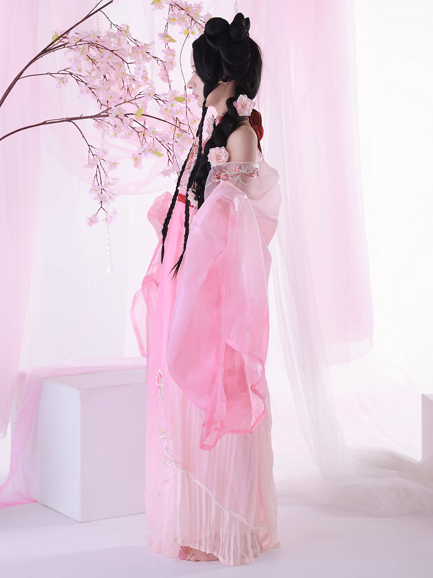 【4点セット】艶｜中国コスプレ・漢服衣装 ピンク vcsot-25043-ja